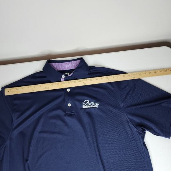 FootJoy Navy With Purple Golf Polo Size XL BearTrap Dunes Embroidery - Picture 7 of 9